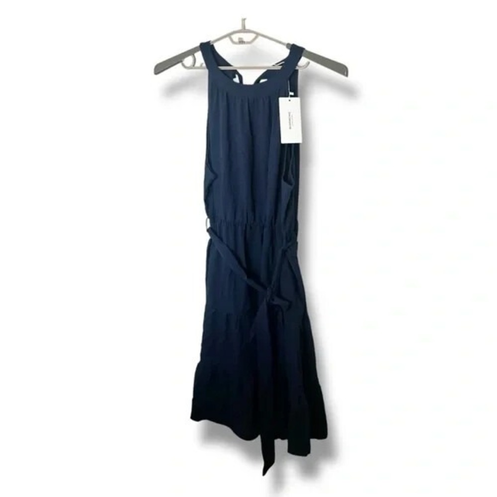 Bloomchic Navy Blue Tiered Halter Midi Dress Size 22 24 New